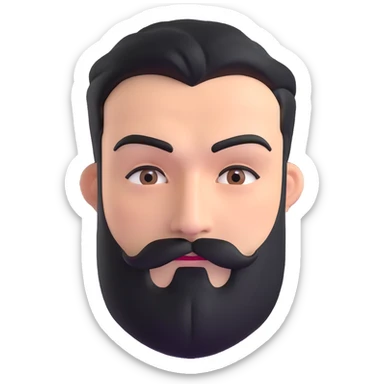 man with dark beard and extremely thick prominent eyebrows sticker
