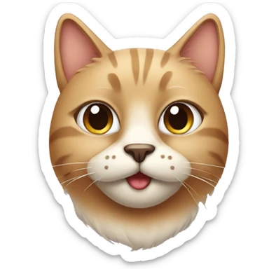 Cute cat with beard sticker