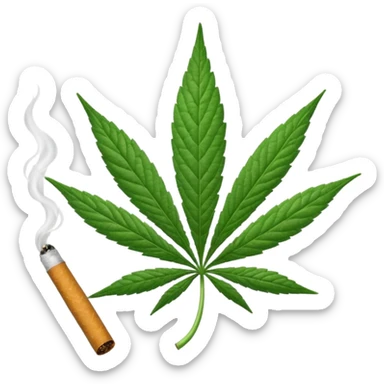 marijuana leaf smoking a cigarette  sticker