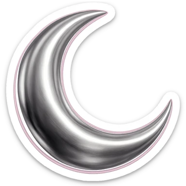 Add a subtle pink glow to the chrome moon icon, keep the background transparent. sticker