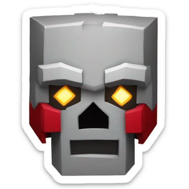 Máscara de calavera roja de Minecraft  sticker