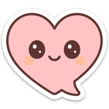 heart-shaped chat bubble, cute style sticker