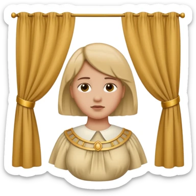 🫃 but with parted middle hair (curtains)  pregnant and in a roman collar  sticker
