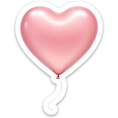 Cinematic tiny floating heart balloon, glossy and round, warm pink hues, slightly transparent with a soft glow, delicate string gently swaying, dreamy and adorable. sticker