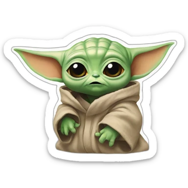 baby yoda so mad red chicks, bubble sticker