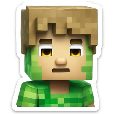 Minecraft Steve as creeper sticker