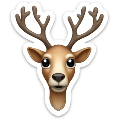 A reindeer with an alien head  sticker