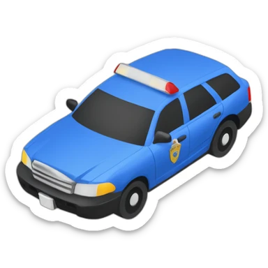 blue police car cenital view sticker
