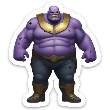 Fat thanos body zombie sticker