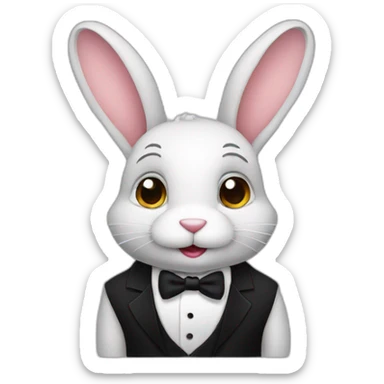 rabbit in a tux sticker