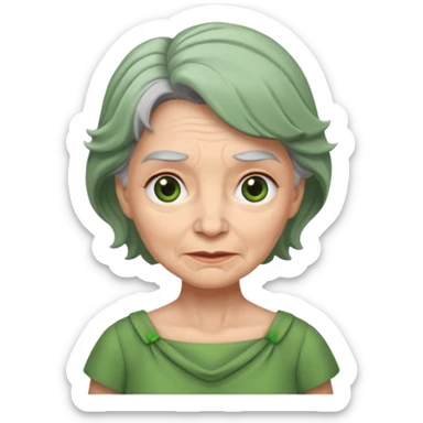 green dress old character. sticker