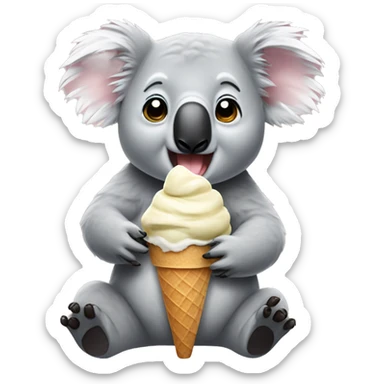 Koala eating ice cream sticker