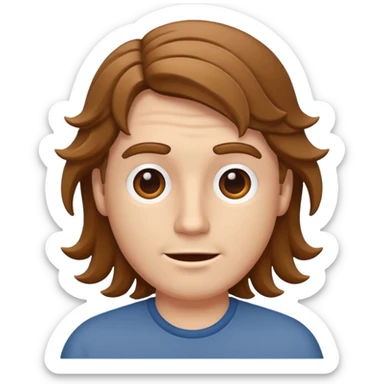 White guy with brown waves sticker