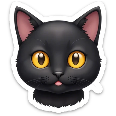 Black kitten with pop sticker