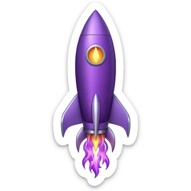 purple rocket purple flame sticker