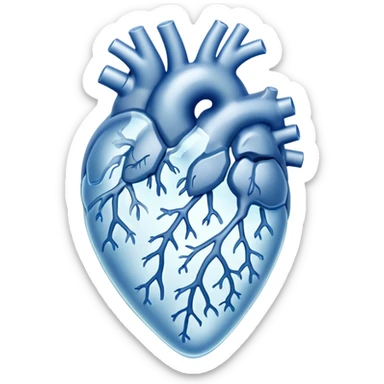 Anatomical heart fully composed of ice.  sticker