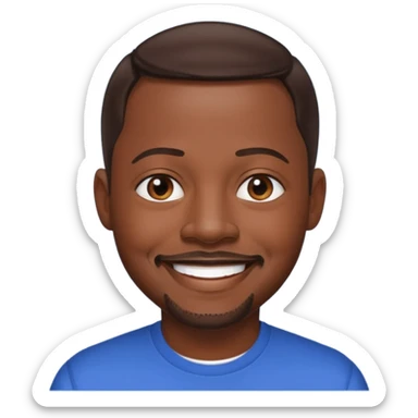 Martin Lawrence with dark brown hair sticker