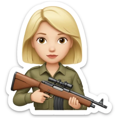 Tüfek tutan kadın sarşın sticker