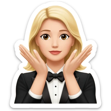 hand clapping with very long fingers like nicole kidmans hands clapping at the 2017 oscars sticker