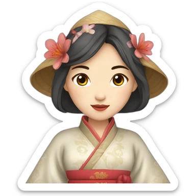 a girl from medieval china in a beautiful outfit sticker
