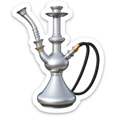 white and stainless steel hookah  sticker