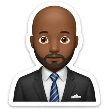 bald black men with tie with bearded sticker