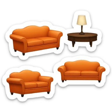 Orange couch central perk sticker