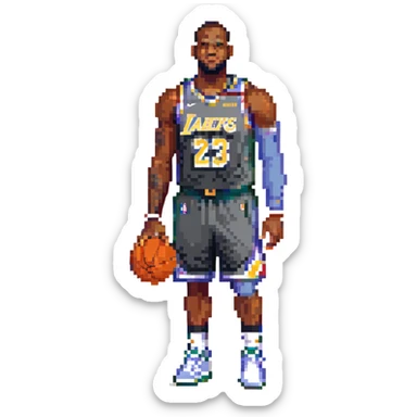 LeBron James in basketball uniform sticker