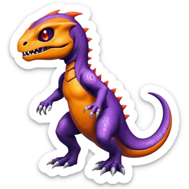 Shiny Duskull-Salandit-Charmeleon-Fakémon-hybrid-creature (full body)  sticker