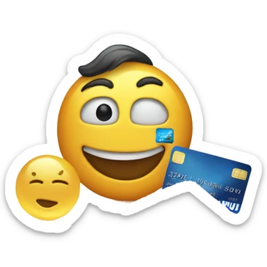 Happy emoji with a pile of salt and a credit card sticker