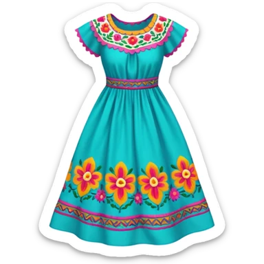 mexican patterned dress sticker