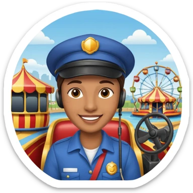 Fairground Staff Ride Operator at Controls sticker