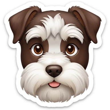 Chocolate and white schnauzer sticker