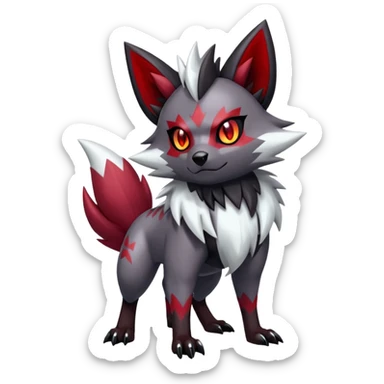Shiny Dark Zigzagoon-Zorua-Zangoose-Hybrid (Full body) sticker