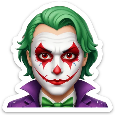 Glitter RED and White Joker Gangster  sticker