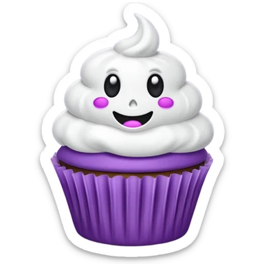 cupcake fantasma roxo e branco sticker