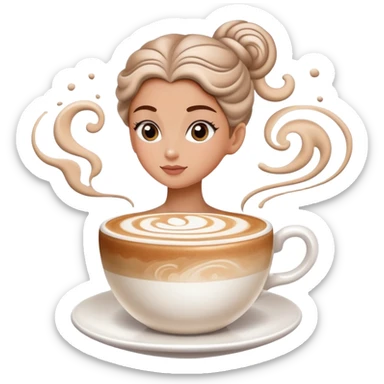 Ballerina but the head is a cappuccino  sticker