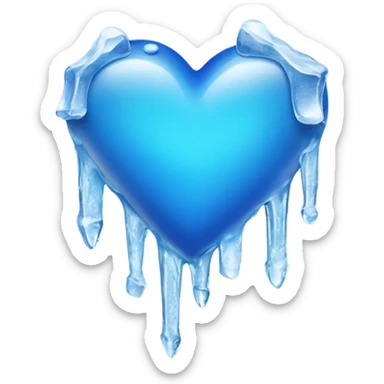 Blue heart with icicles sticker