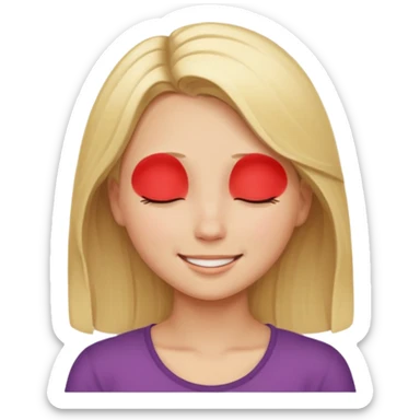 Happy blonde girl with eyes closed sticker
