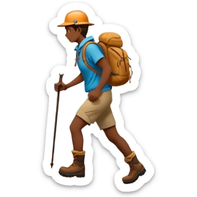 
una mezcla de sol + montaña + caminante estilo petroglifo sticker