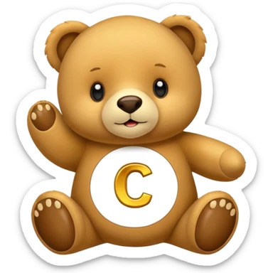 Osito con letta c al lado sticker
