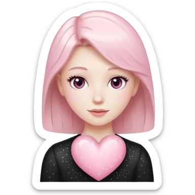 Pale pink heart with sparkles on the arm sticker