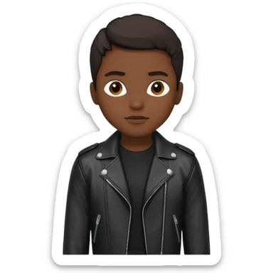 Black leather jacket with black shirt  sticker