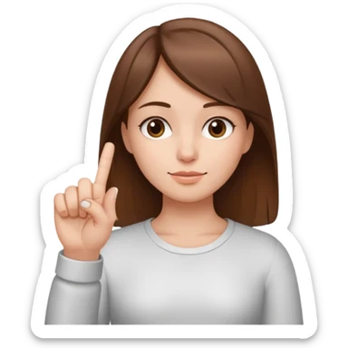 girl naked making a hand gesture showing that something is small: thumb and middle finger close together, other fingers closed sticker