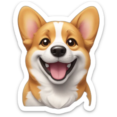 corgi smiling sticker