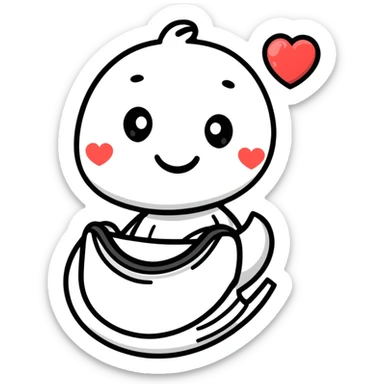 cartoon sticker of a heart with a smiling face sticker