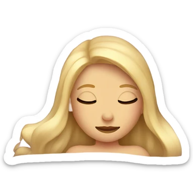 Blonde sleeping in bed with blanket sticker