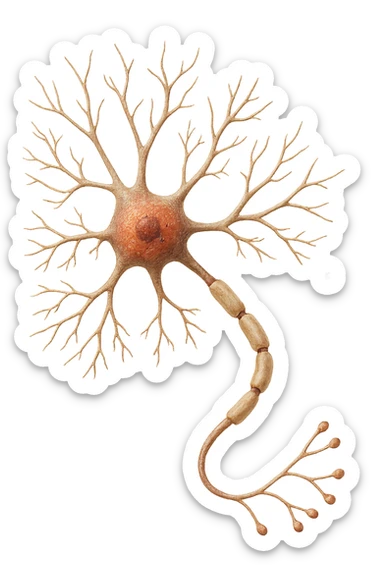 neurone umano anatomico realistico, iperrealistico 4k sticker