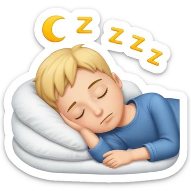 boy sleeping with ZZZ symbols above his head sticker