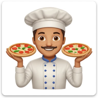 smiling Italian chef spinning pizza dough sticker